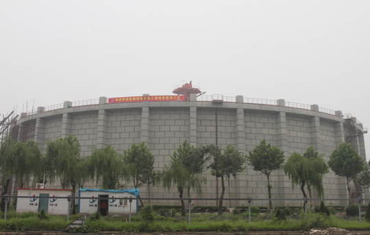 黃臺電廠圓形煤場外觀整潔大方,色澤均勻